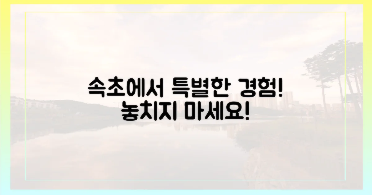 특별한 경험, 속초에서 만나요