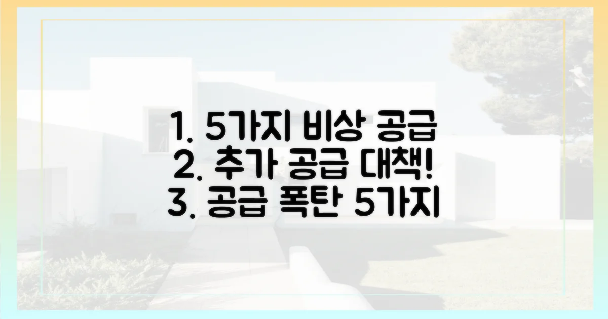 5가지 추가 공급 대책