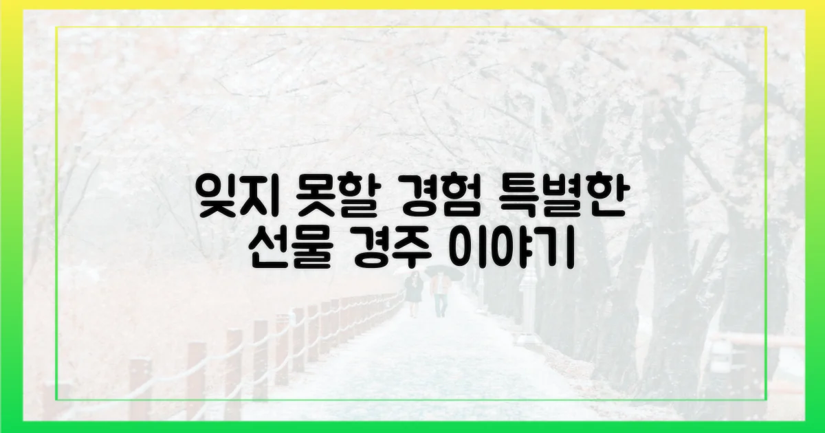 잊지 못할 경주, 특별한 경험 선물