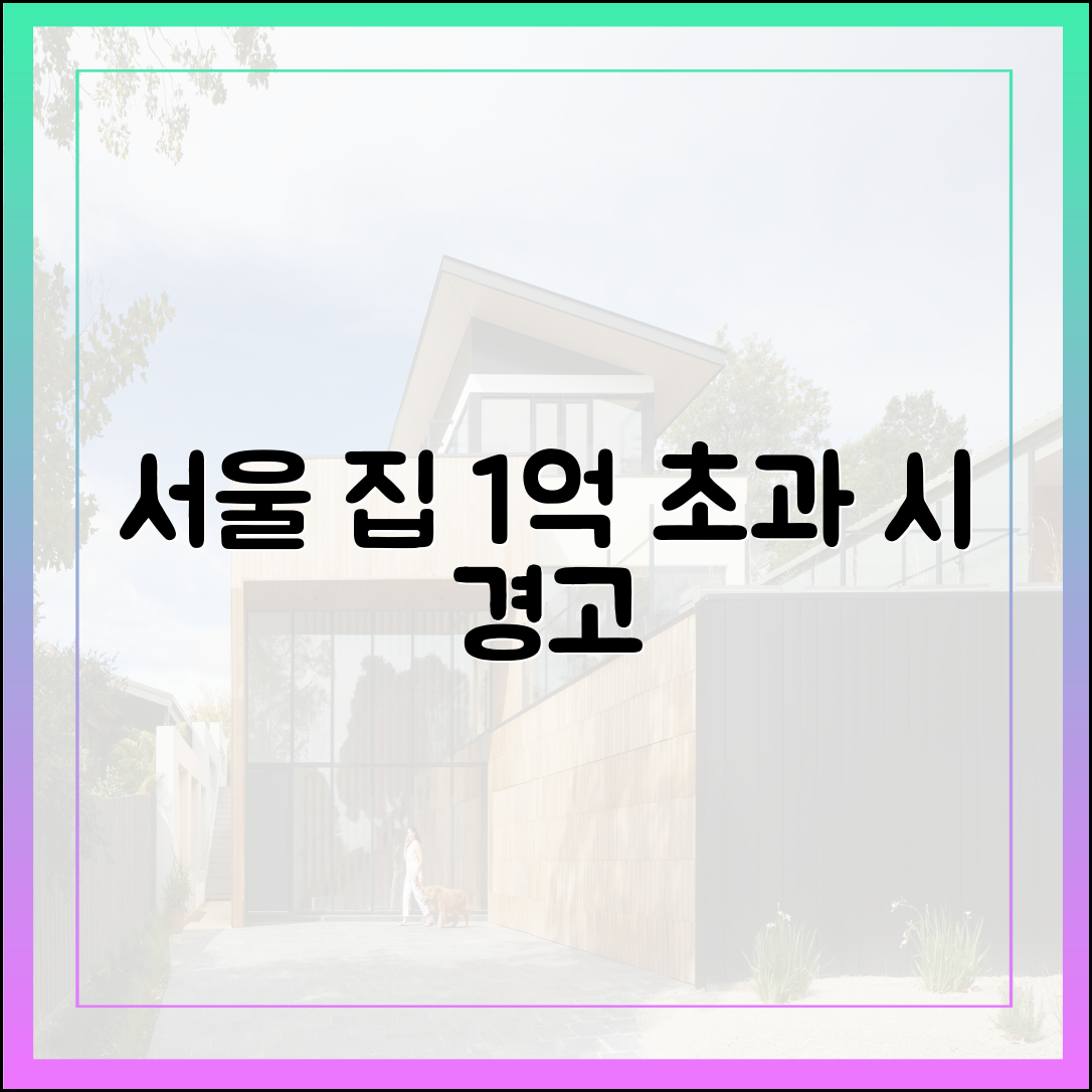 서울 집! 신용대출 1억 초과 시 **경고**