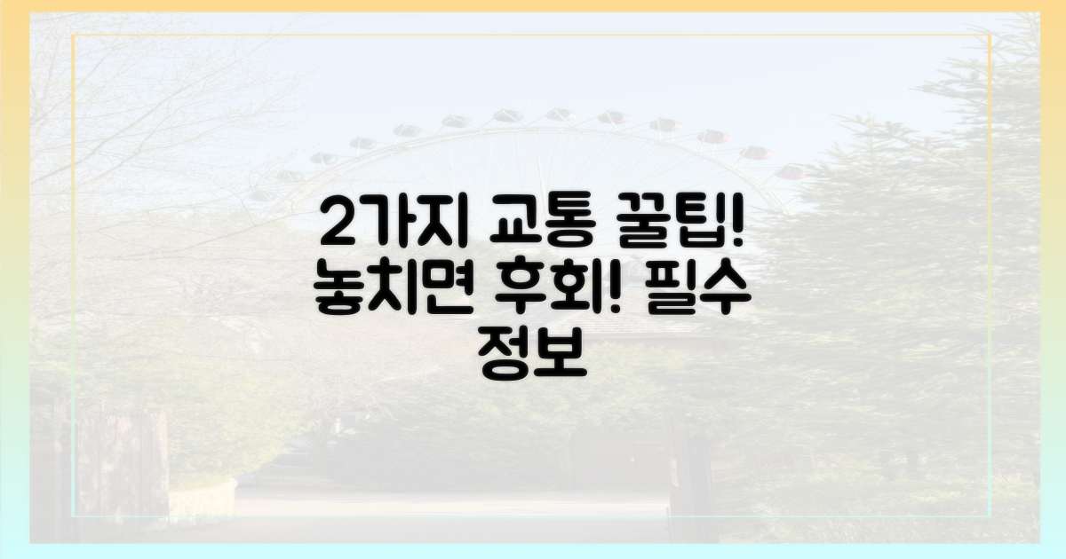 2가지 교통 꿀팁