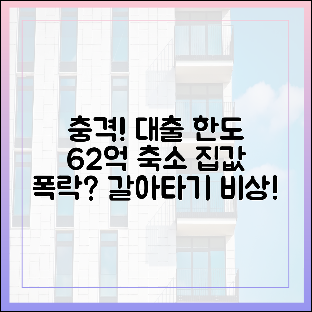 충격! 대출 한도 6→4→2억 축소, 고가주택·갈아타기 수요 '날벼락