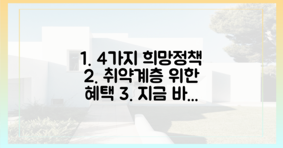 4가지 취약계층 지원책