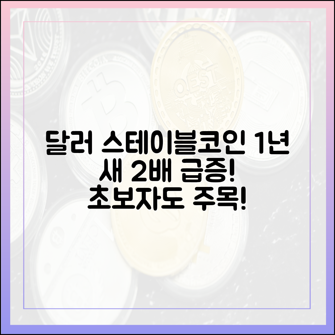 초보자도 주목! 국내 달러 스테이블코인 1년 새 2배 급증, 왜?