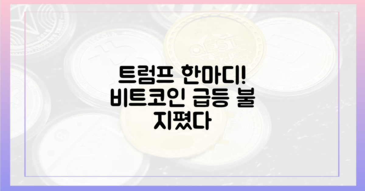 트럼프 발언, 비트코인에 불 지피다