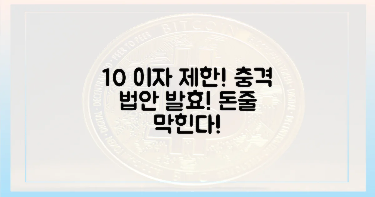 이자 10% 불허, 충격적인 법안