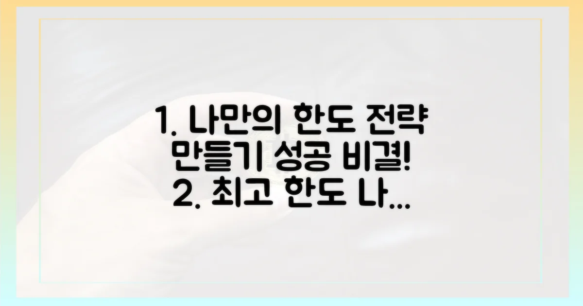 나만의 한도 전략을 세우세요