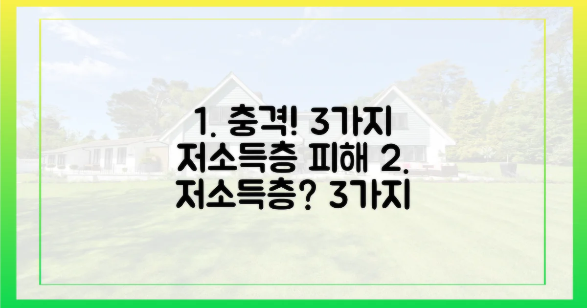 3가지 저소득층 피해