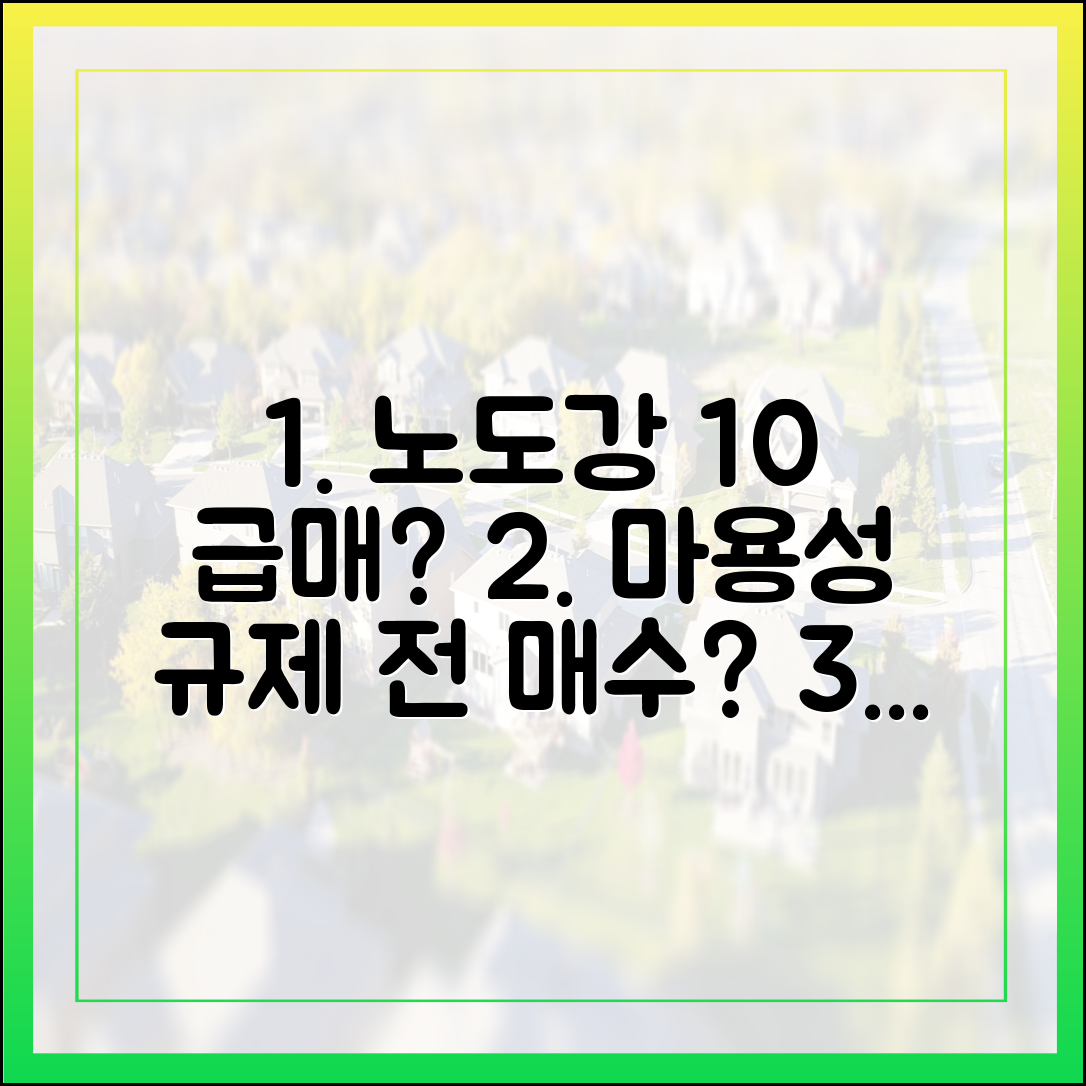 노도강 10% 급매? 마용성 규제 전 매수? 숨가쁜 시장, 왜 이럴까요?