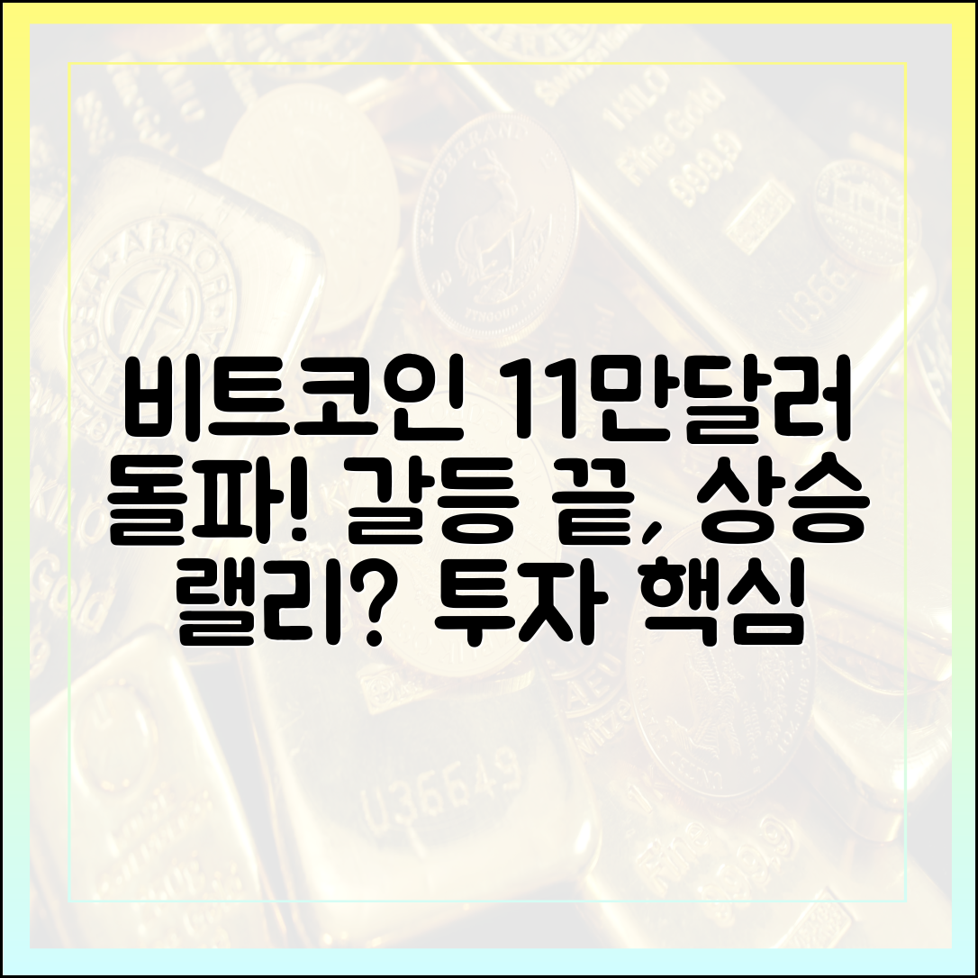 비트코인 11만달러 회복: 갈등 해소 기대 (종합 안내서