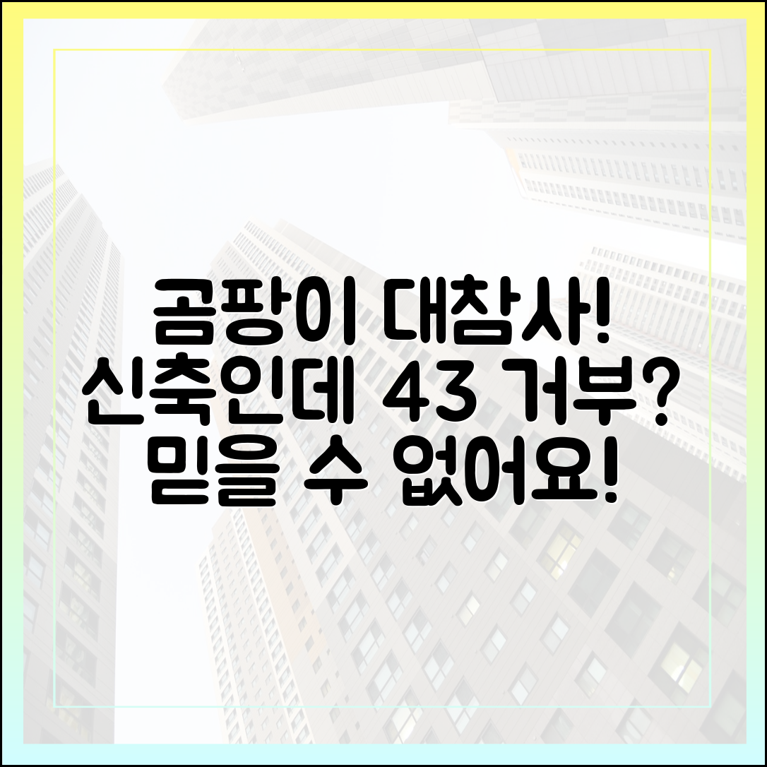 신축 곰팡이 범벅, 43% 보수 거부! 믿을 수 없어요.
