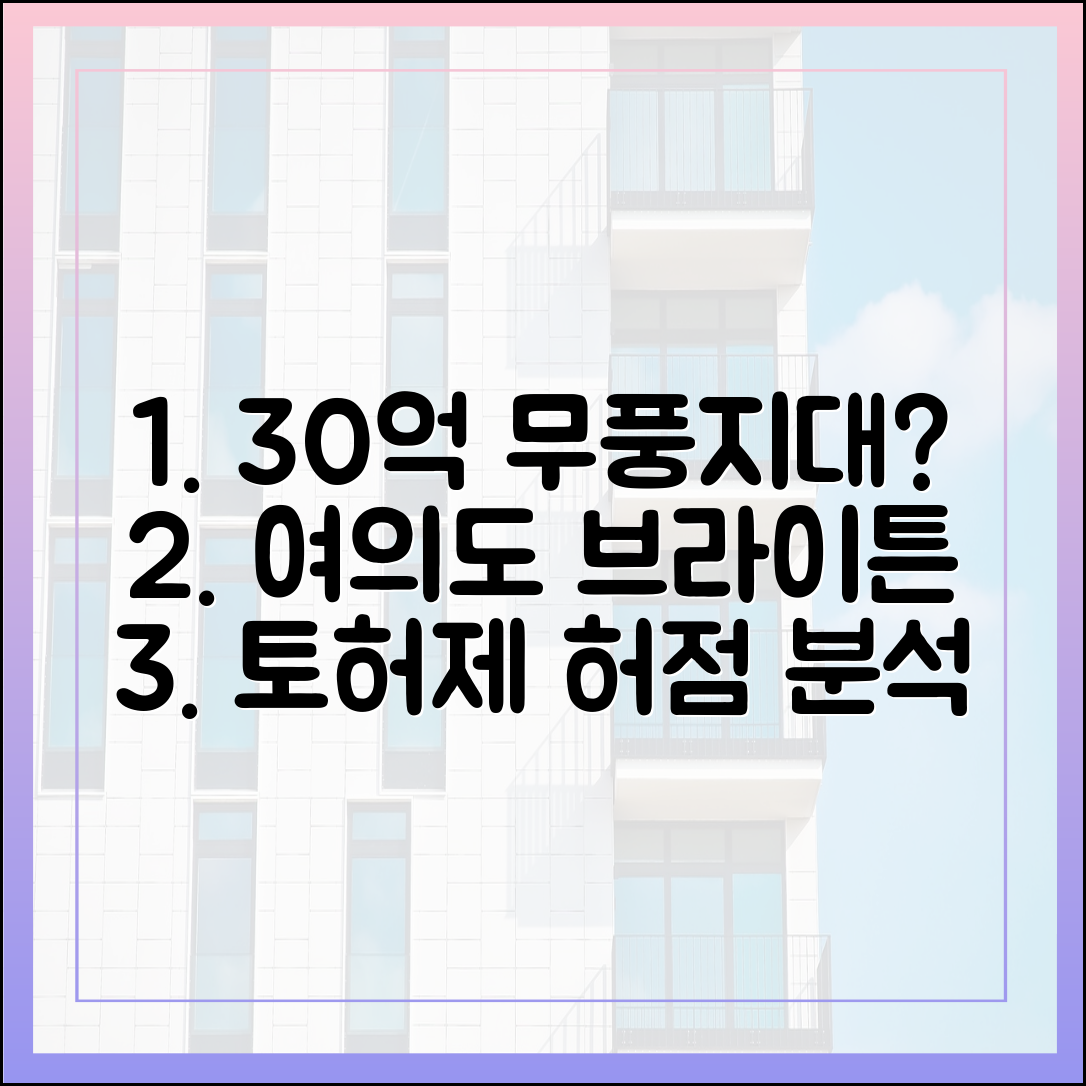 여의도 브라이튼 30억 무풍지대? 토허제 허점 완벽 분석