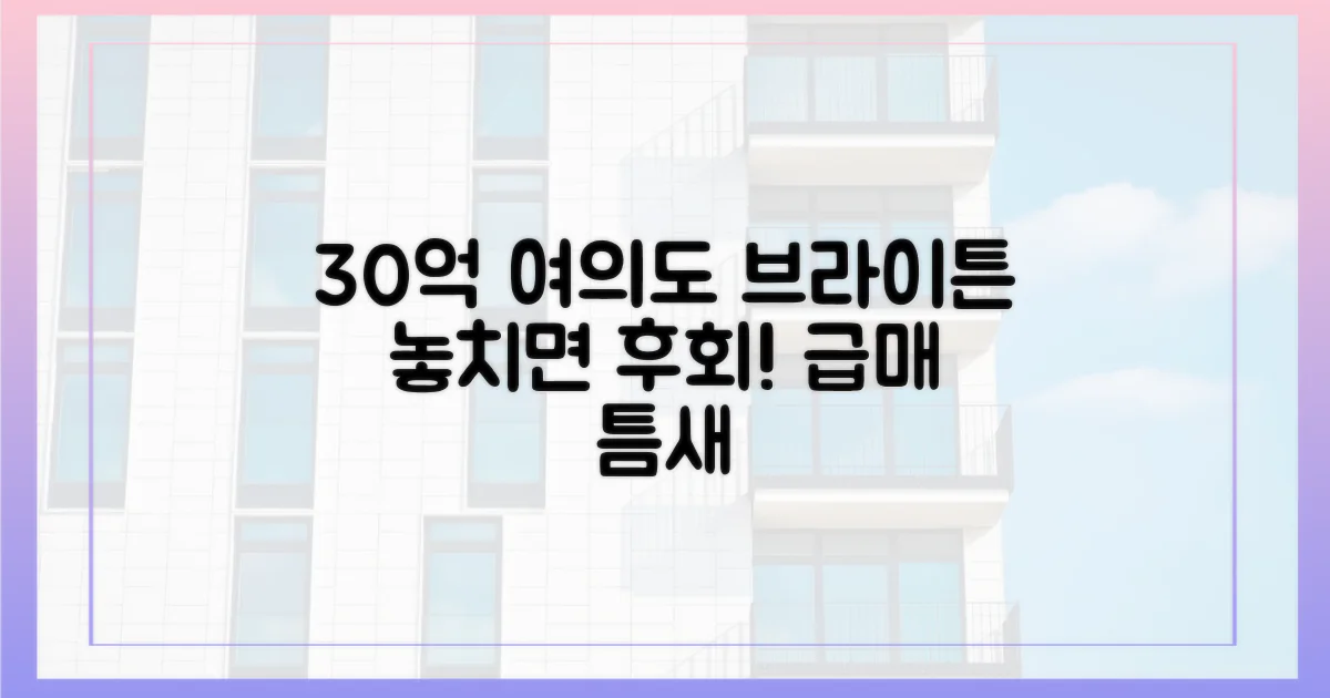 30억 이상, 여의도 브라이튼 틈새