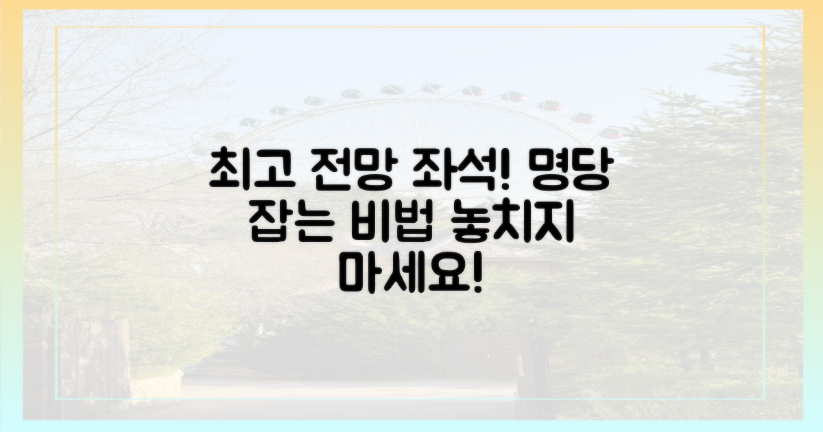 최고의 전망, 명당 좌석 확보법