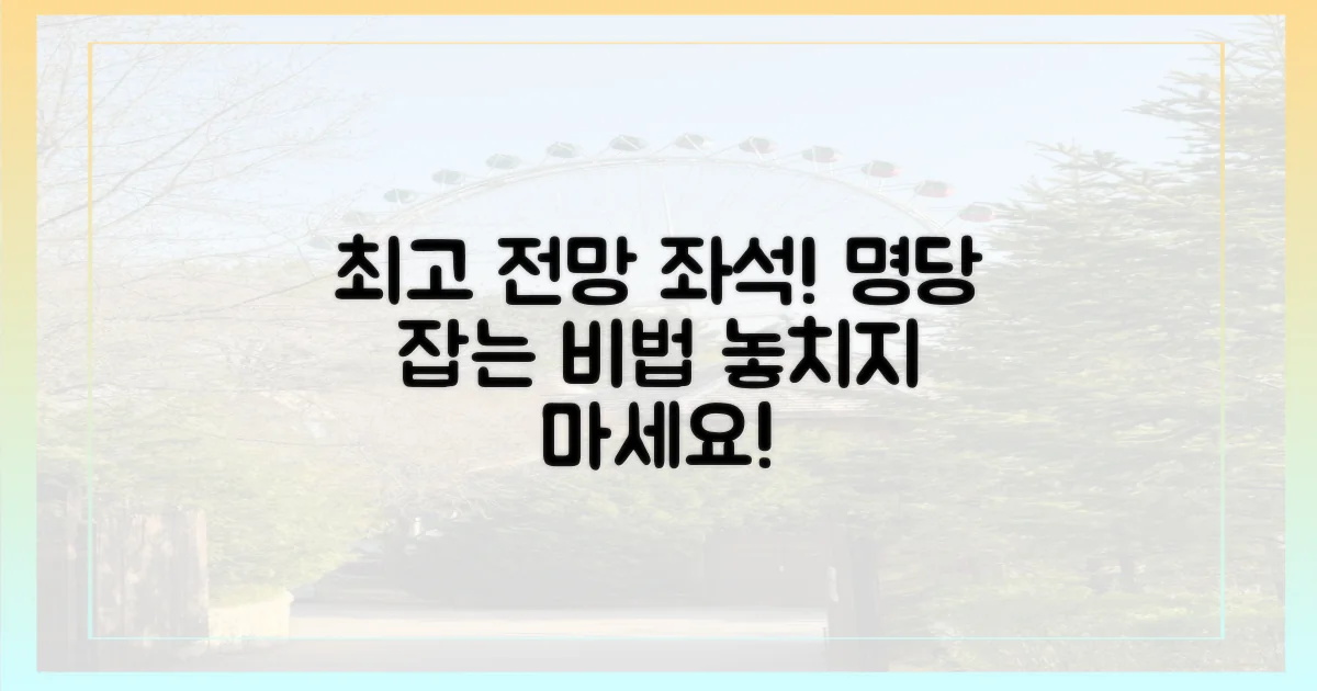 최고의 전망, 명당 좌석 확보법