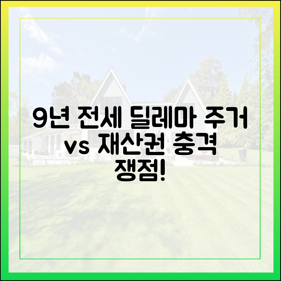 전세 9년 보장제, 주거 vs 재산권 '충격' 쟁점!