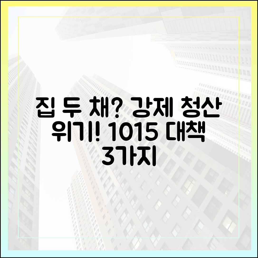 집 두채 죄? 10·15 대책, 3가지 강제 청산 위기!