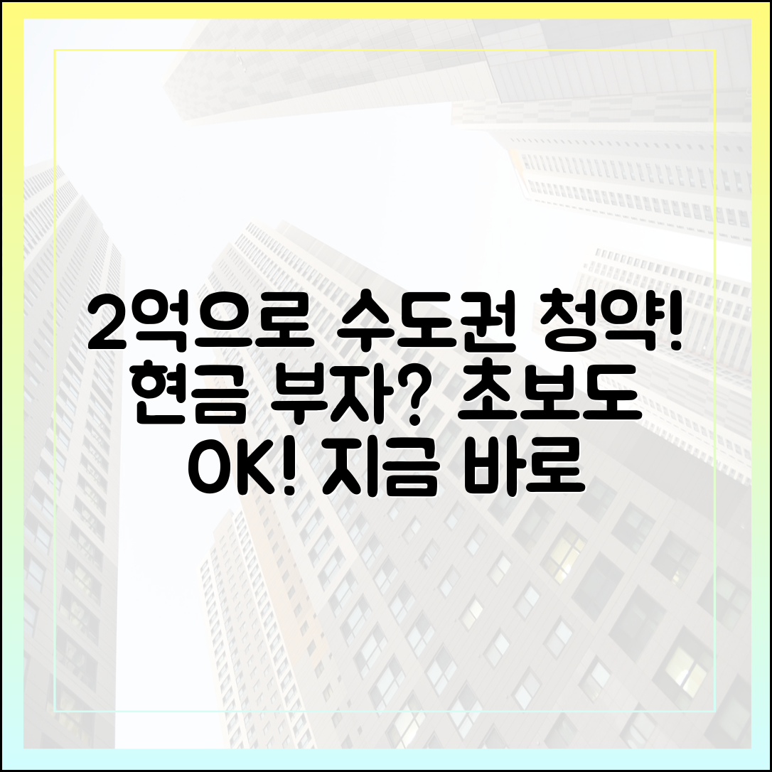 현금 부자? 초보도 2억으로 수도권 청약 노리는 법!