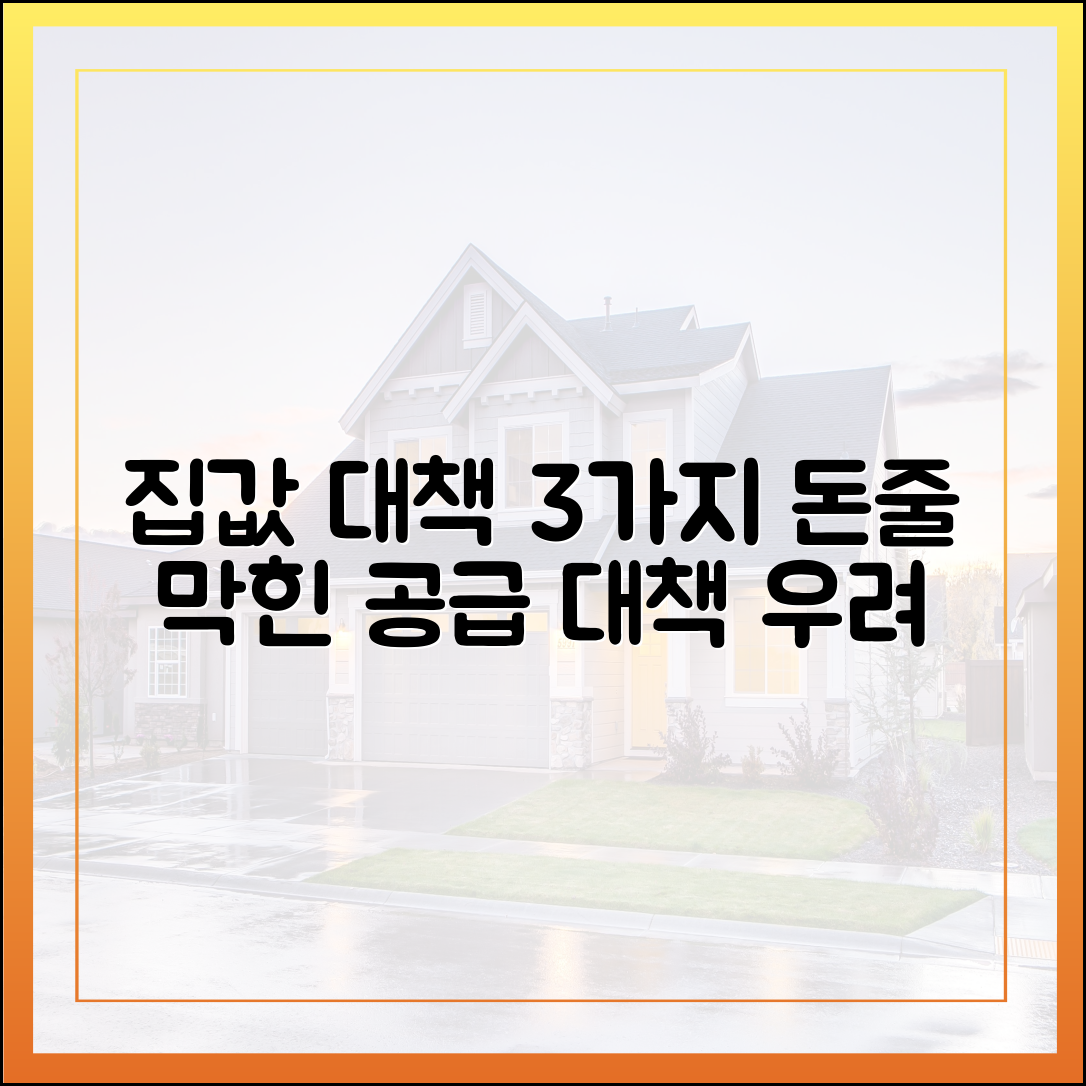 집값 대책 3가지, 돈줄 막혀 공급책 우려