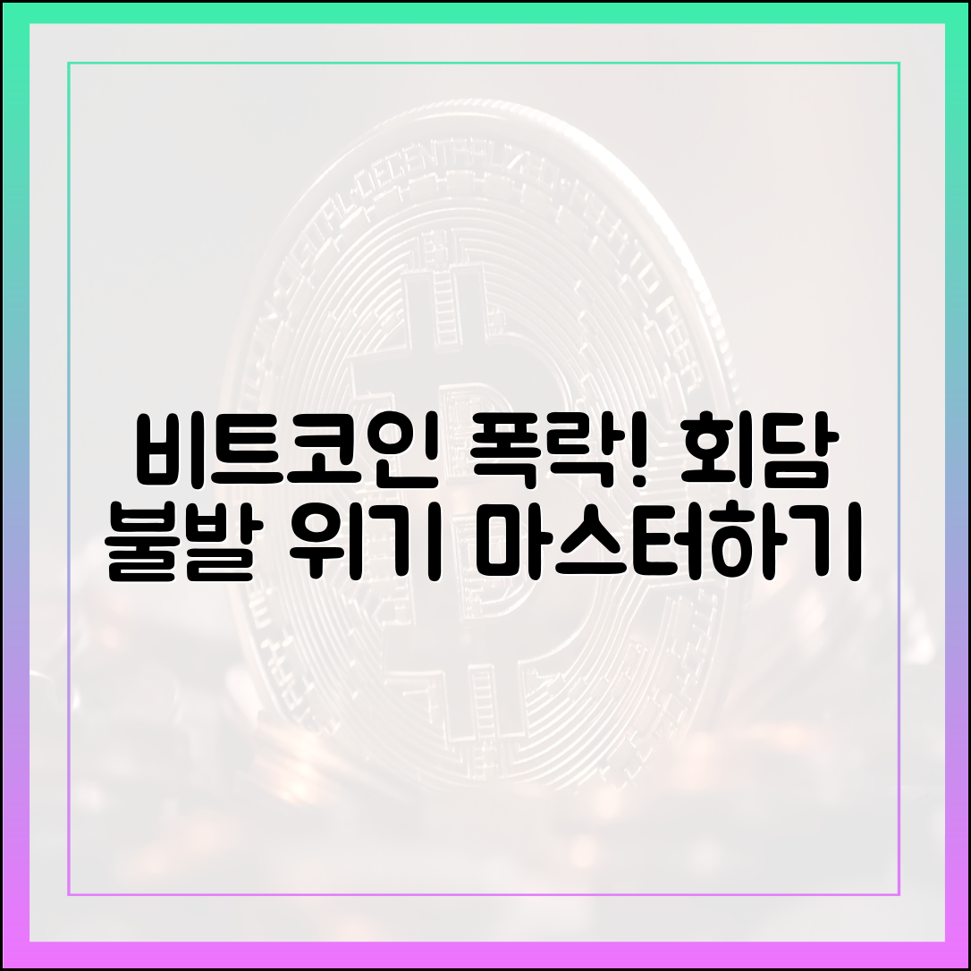 비트코인 급락, 회담 불발 위기 마스터!