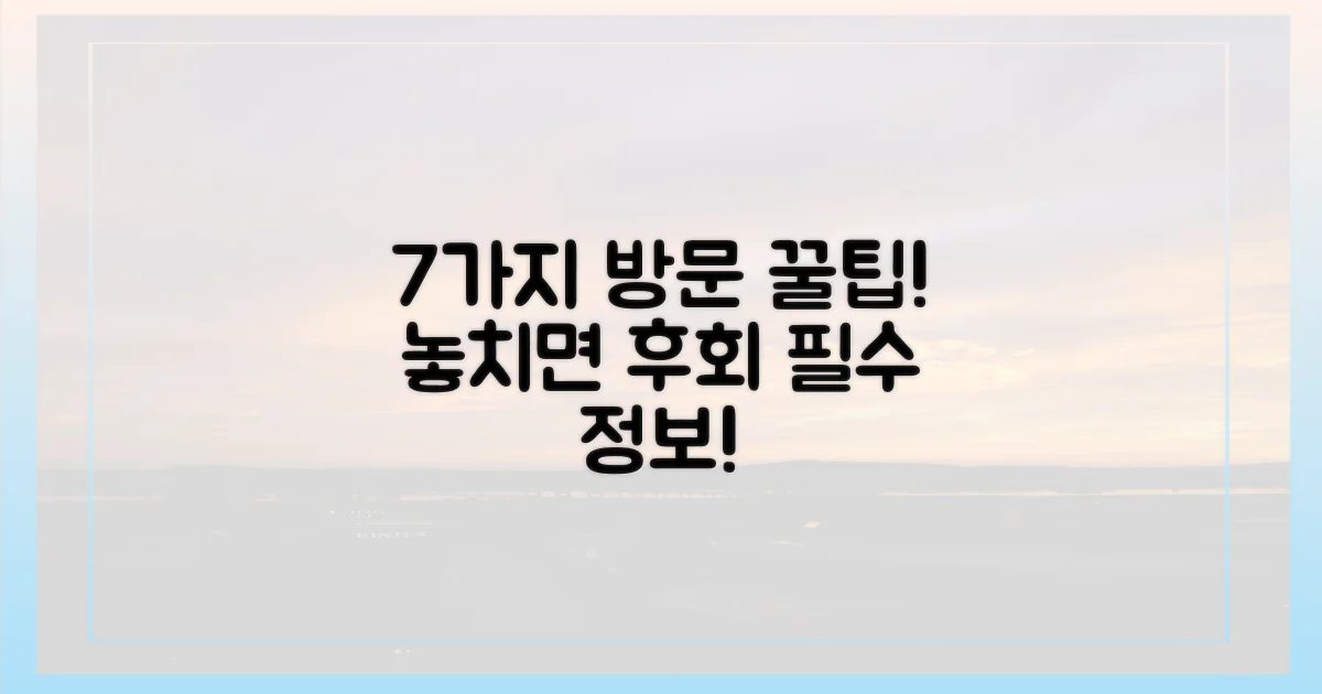 7가지 방문 팁 제공