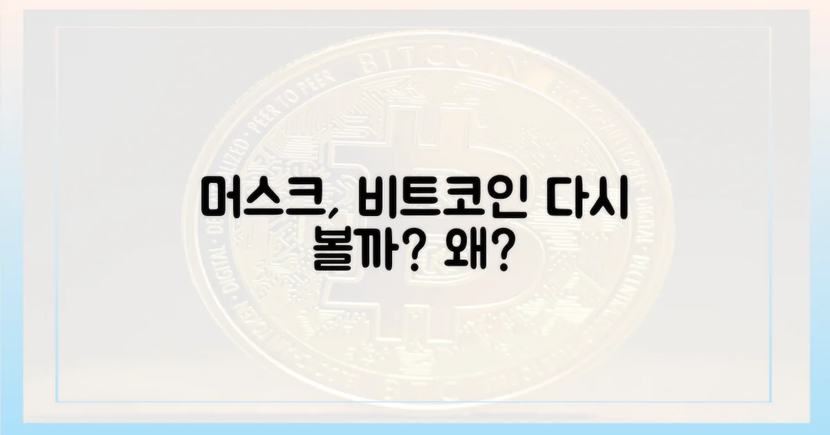 머스크의 비트코인 재평가, 왜?