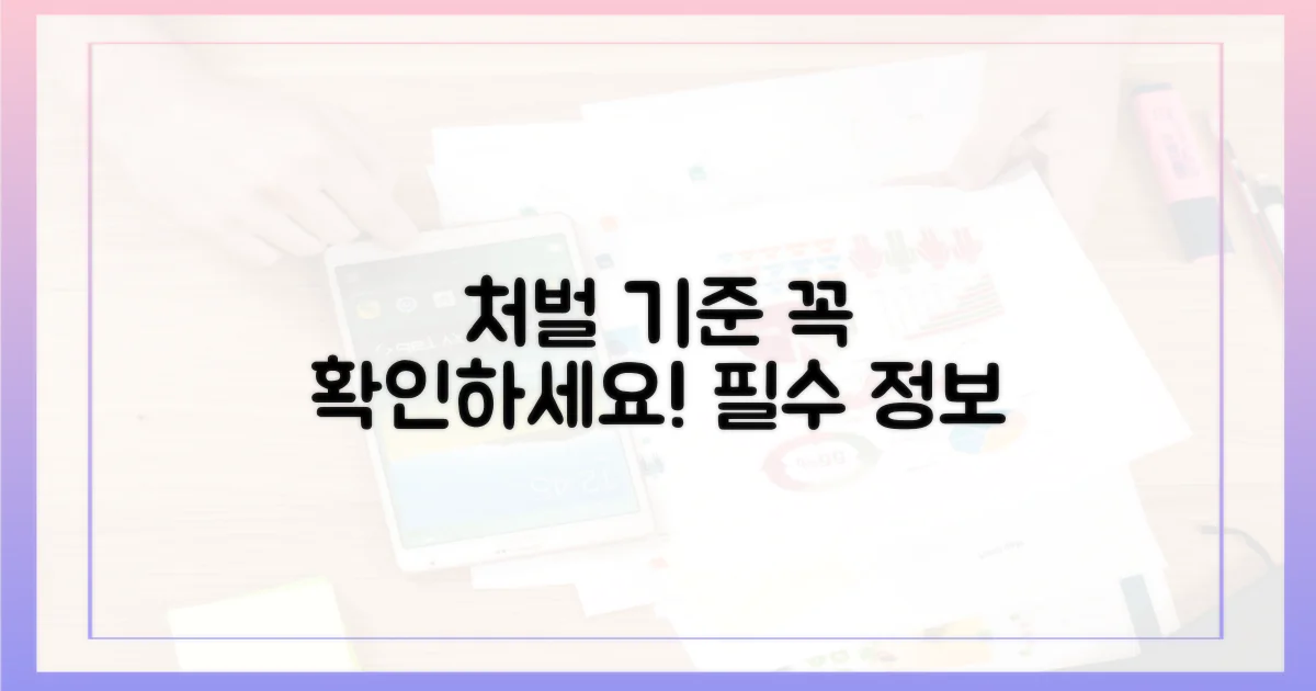 처벌 기준, 꼭 확인하세요