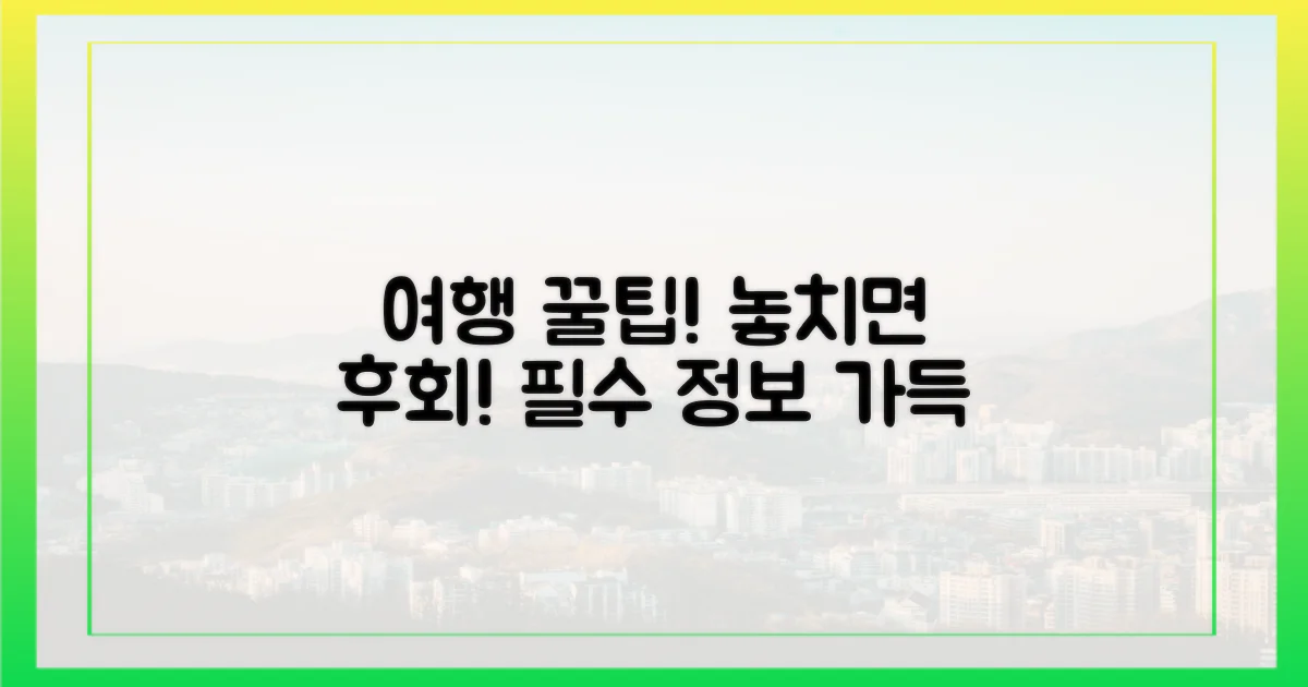 관광객에게 전하는 팁