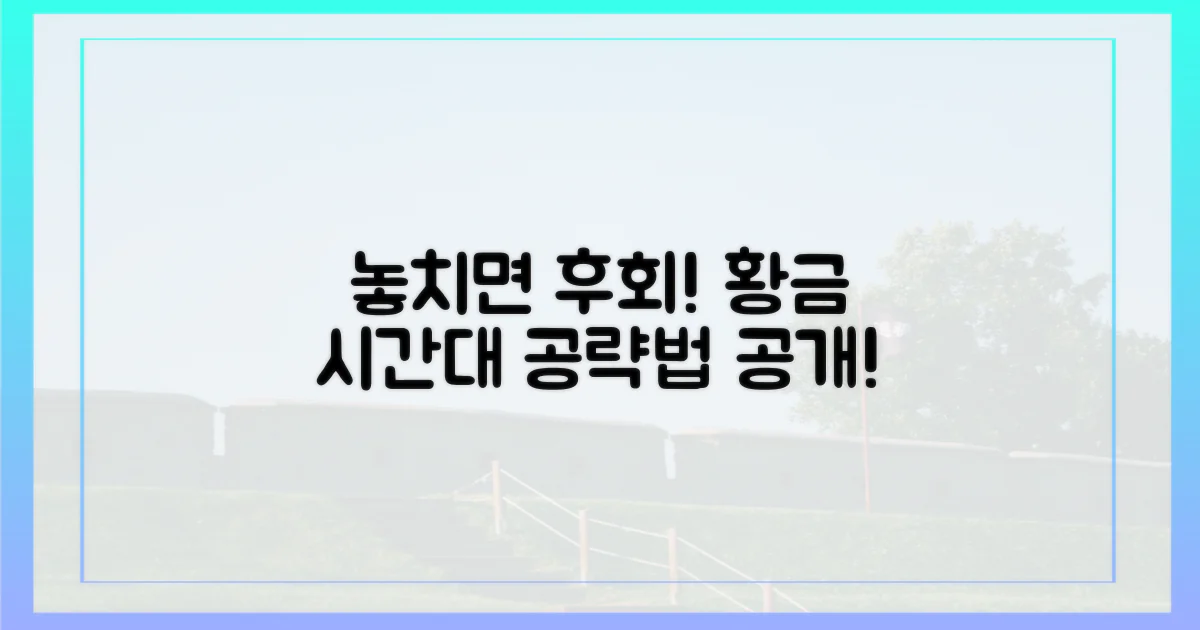 놓치면 후회! 인기 시간대 공략법