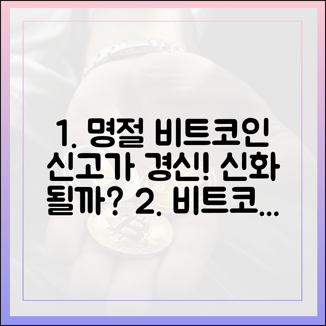 명절 비트코인 신고가 경신, 신화인가?