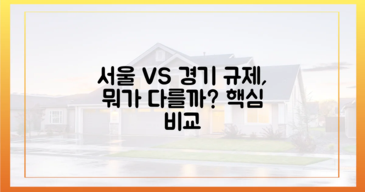 서울 vs 경기, 규제 차이