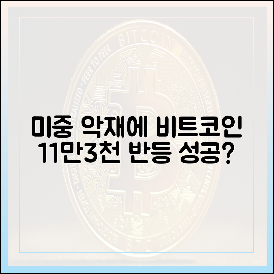 미중 갈등 비트코인 11만3천달러대: 약세 마스터하기