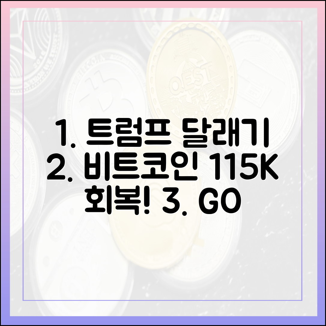 트럼프 ' 달래기' 비트코인, 11만5천달러 회복!