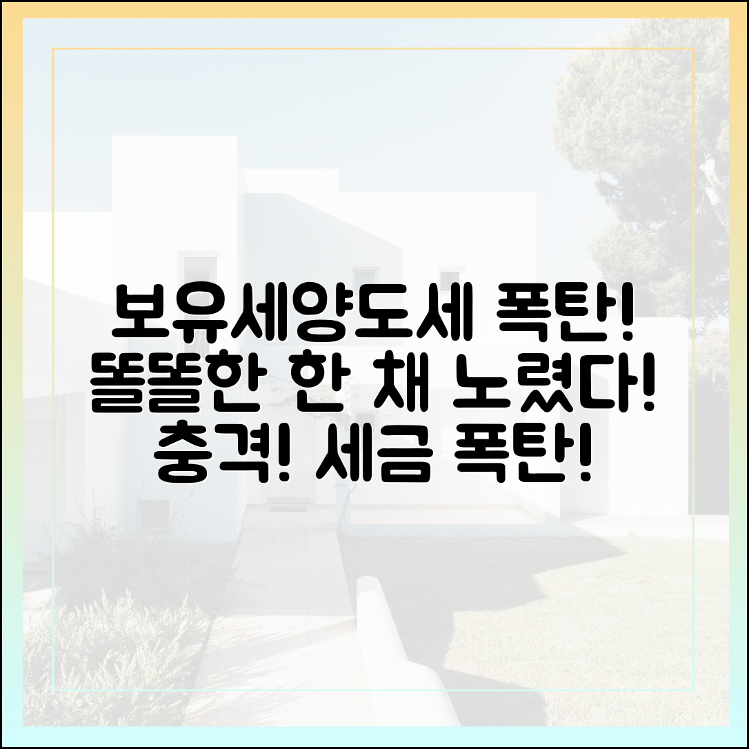 똘똘한 한 채" 노린 보유세·양도세 충격!