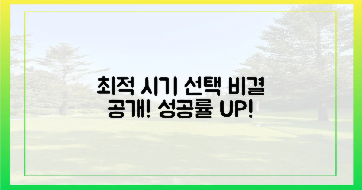 최적 시기 선택 비결