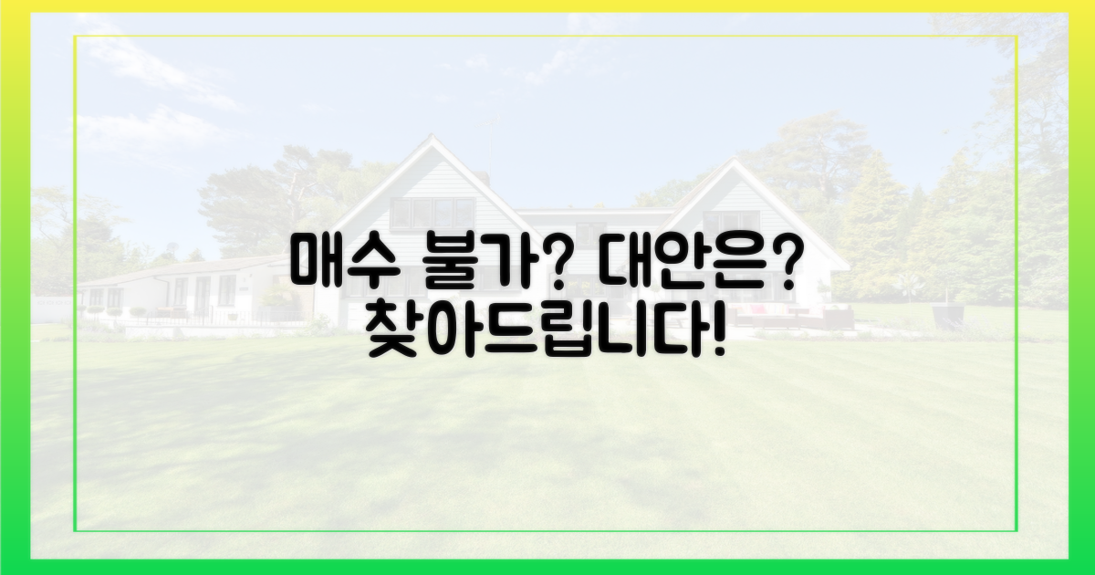 매수 불가, 대안은 없나요?