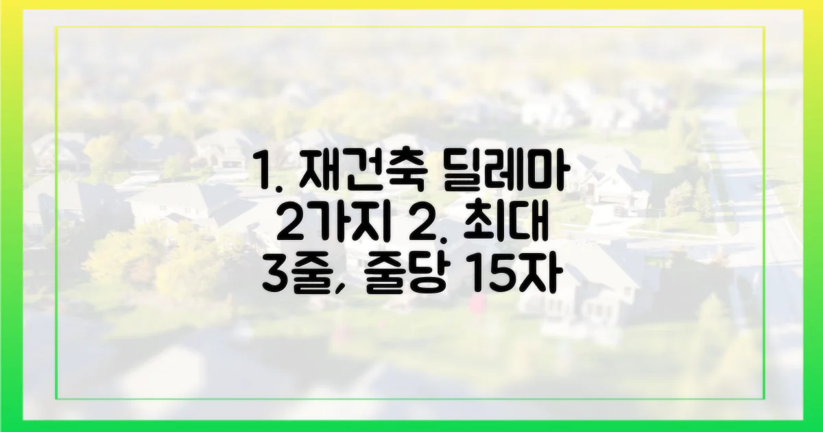 2가지 재건축 딜레마