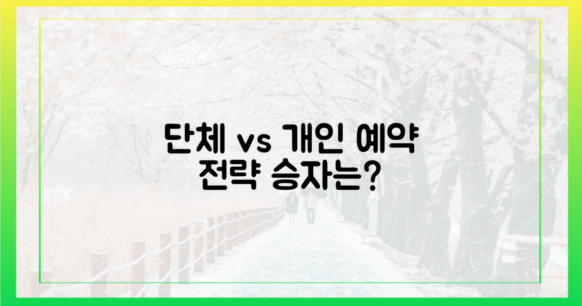 단체 vs 개인, 현명한 예약 전략