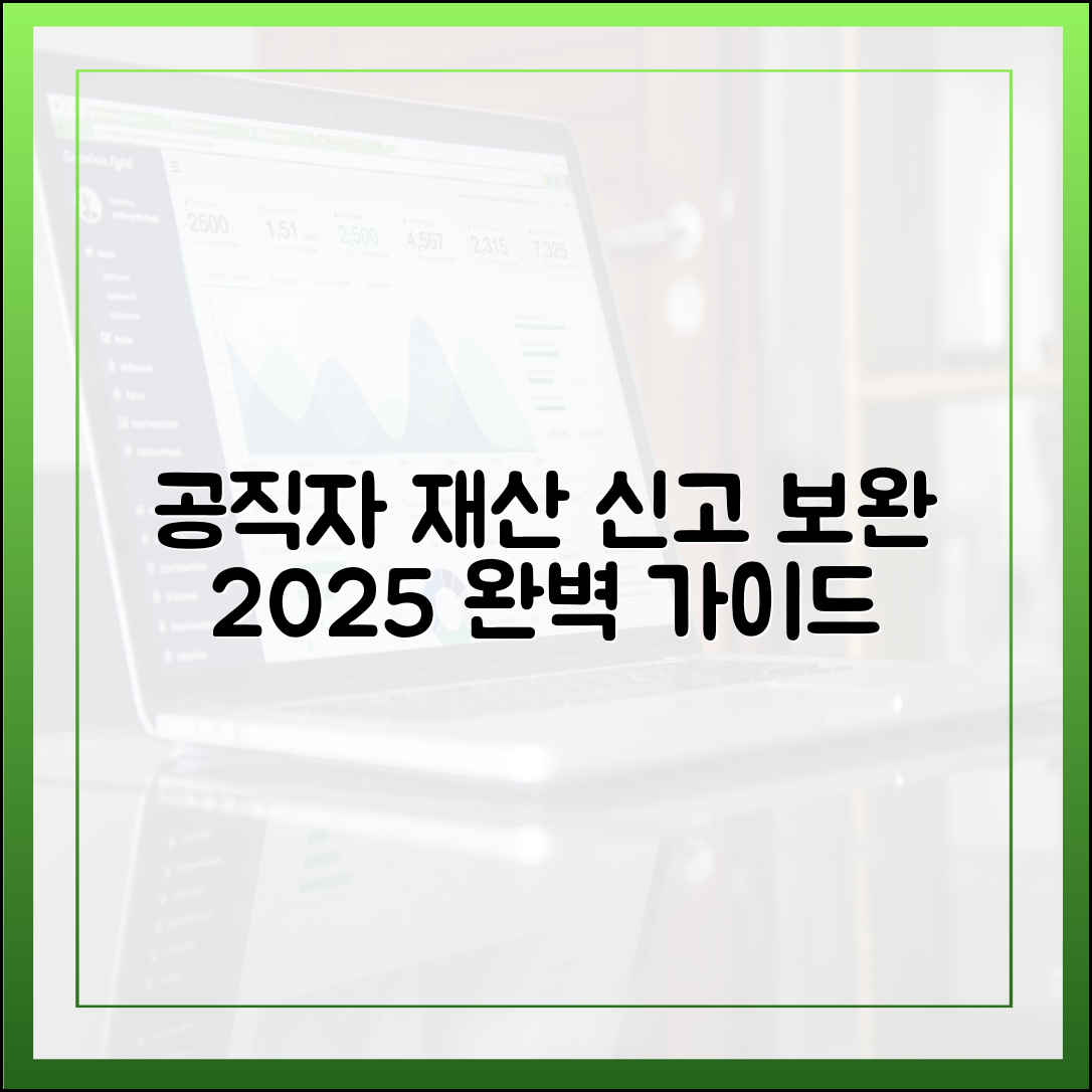 공직자 재산 등록 후 정정 및 보완 신고 방법 (2025년 기준)