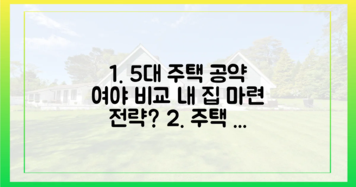 5가지 여야 주택 공약 비교