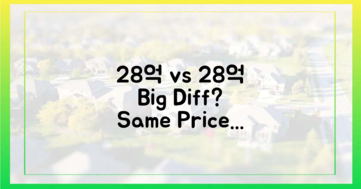 28억 vs 28억, 무엇이 다른가
