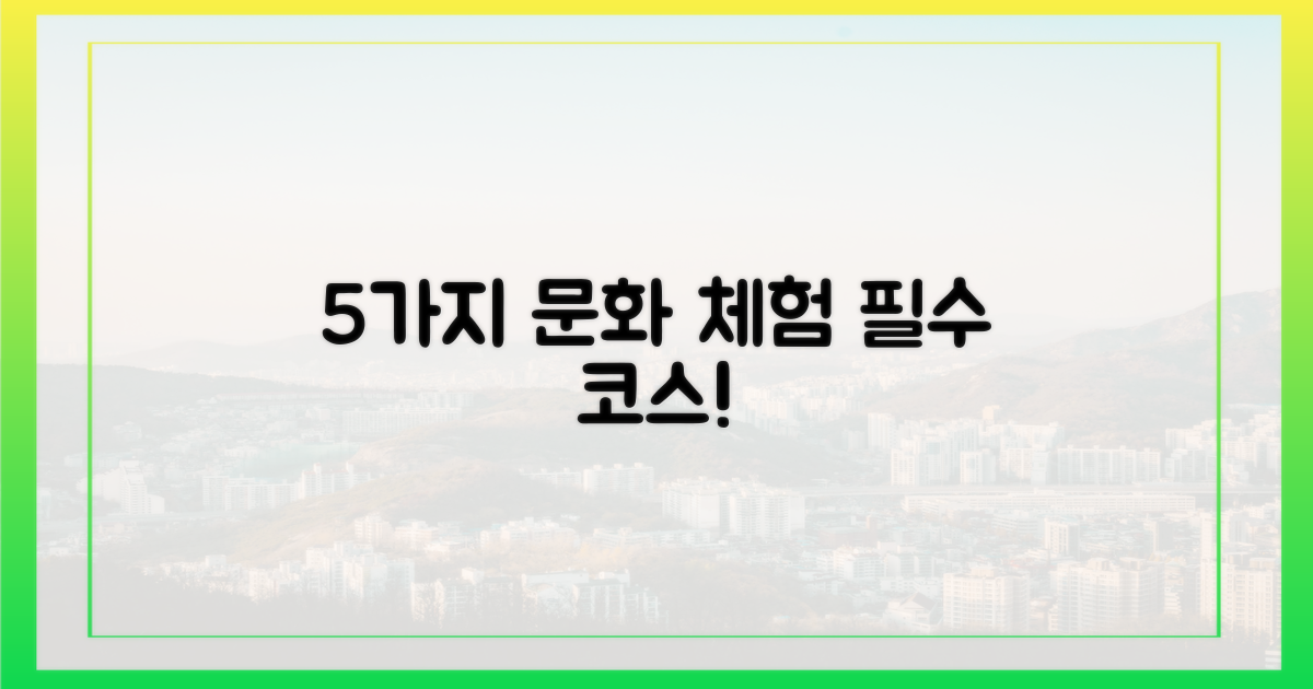 5가지 문화 체험