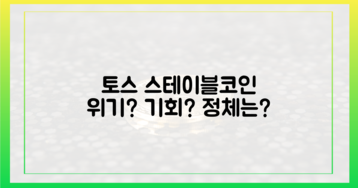 토스의 스테이블코인: 위기인가 기회인가