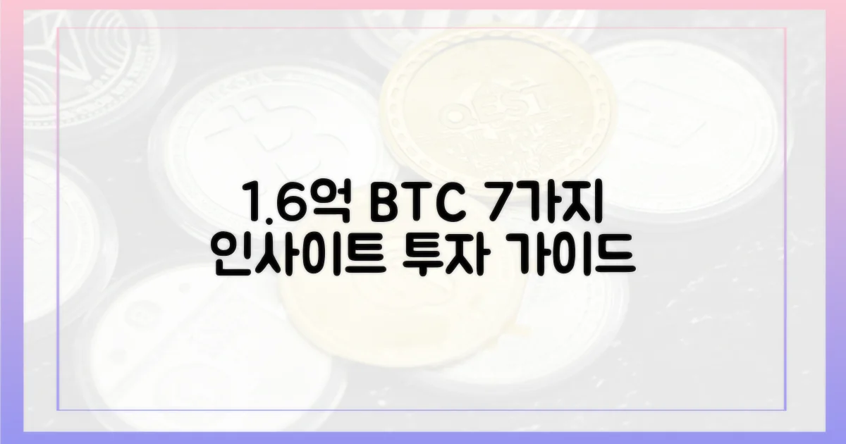 1.6억 비트코인, 7가지 투자 인사이트