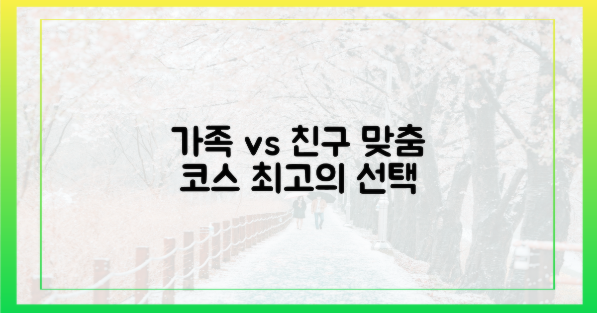 가족 vs 친구, 맞춤 코스