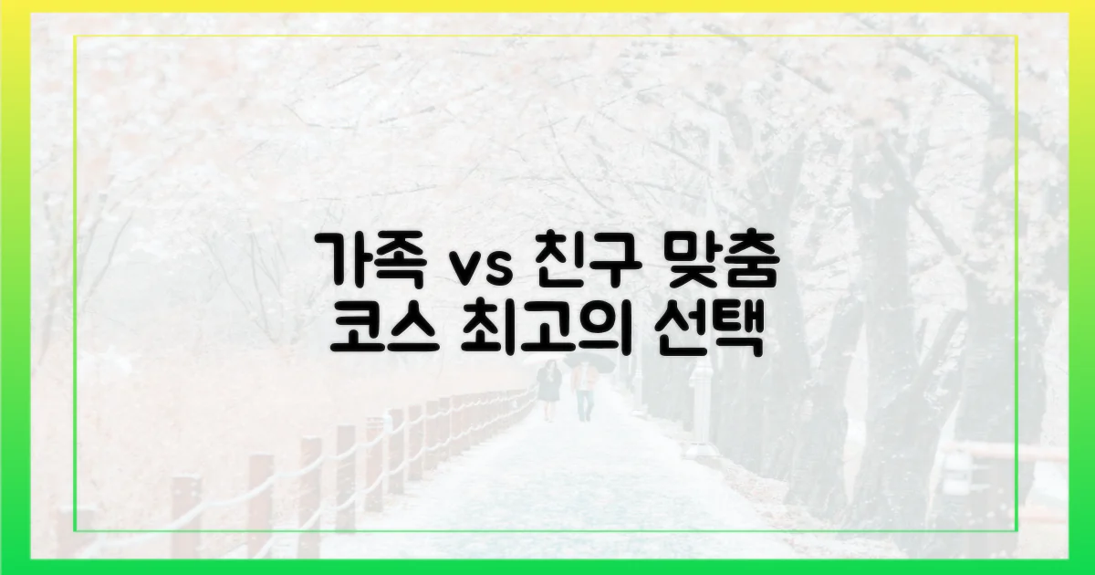 가족 vs 친구, 맞춤 코스