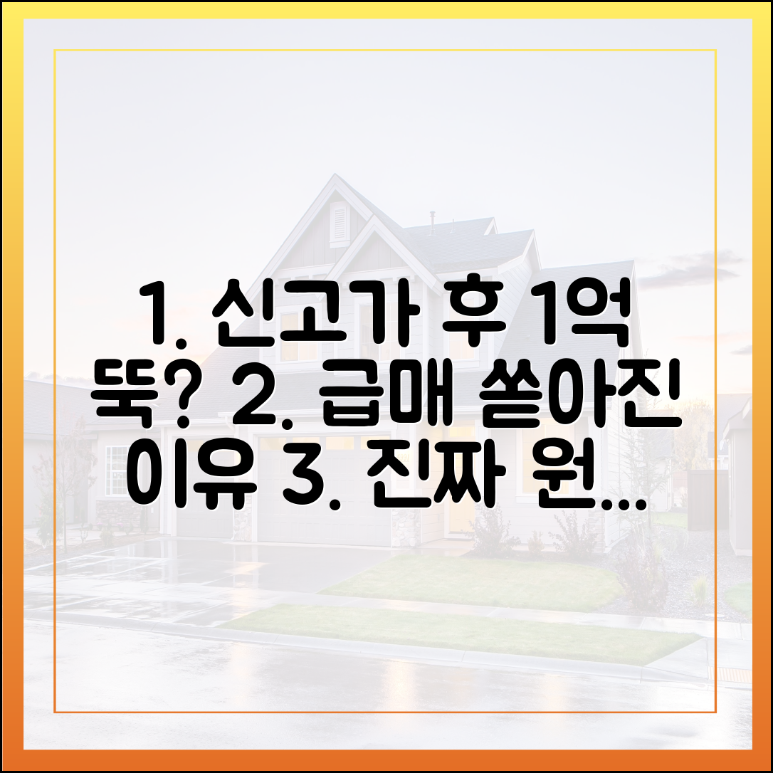 신고가 찍고 1억 '뚝'? 급매 쏟아진 이유 뭘까?