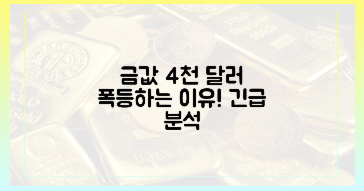 금값 4천 달러, 무엇이 이끄나