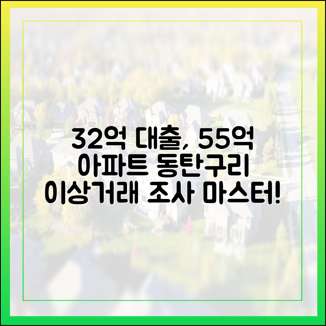 가족회사 32억 대출, 55억 아파트…동탄·구리 이상거래 조사 마스터!