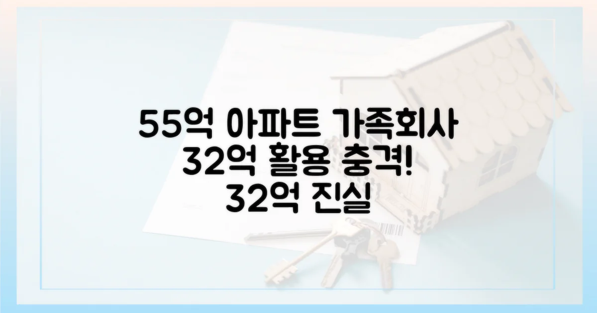 55억 아파트, 가족회사 32억 활용